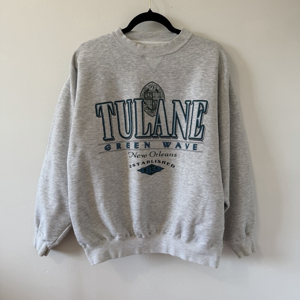 Vintage Gear For Sports Tulane University Green Wave Crewneck Sweatshirt Large
